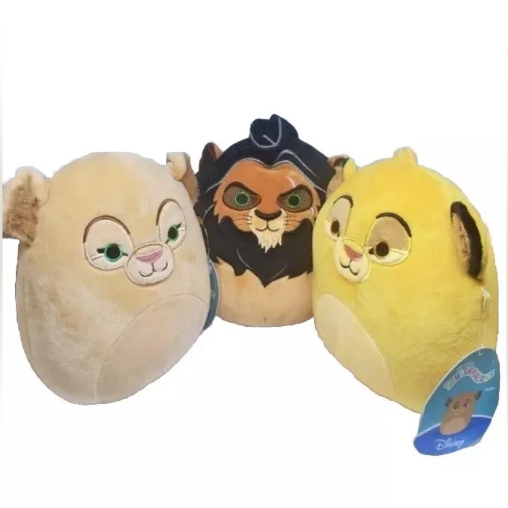 Squishmallows x Disney Lion King Scar Simba & Nala Plushies Bundle 3pcs Set NWT
